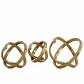 H2H Metal Round Abstract Sculpture, Gold - Set of 3 H23247989